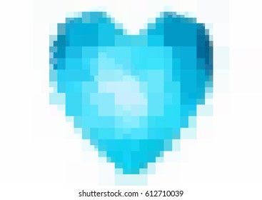 DARK BLUE vector heart isolated on white background. Geometric rumpled rectangular low poly origami style gradient graphic illustration. Polygonal design for your business.