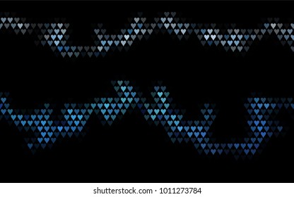 Dark BLUE vector hearts isolated on white background. Cool pattern in origami style with gradient for Valentine day. Graphic illustration for your business design.