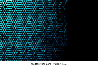 Dark BLUE vector hearts isolated on white background. Cool pattern in origami style with gradient for Valentine day. Graphic illustration for your business design.