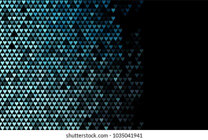 Dark BLUE vector hearts isolated on white background. Cool pattern in origami style with gradient for Valentine day. Graphic illustration for your business design.