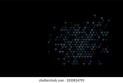 Dark BLUE vector hearts isolated on white background. Cool pattern in origami style with gradient for Valentine day. Graphic illustration for your business design.
