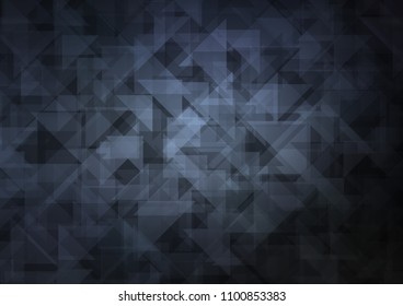 Dark BLUE vector hexagon mosaic triangle mosaic. Colorful abstract illustration with gradient. The textured pattern can be used for background.