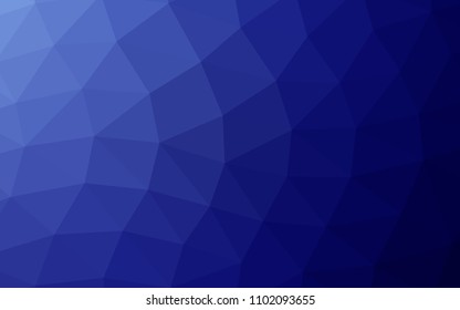 Dark BLUE vector hexagon mosaic triangle mosaic. A vague abstract illustration with gradient. Brand new design for your business.