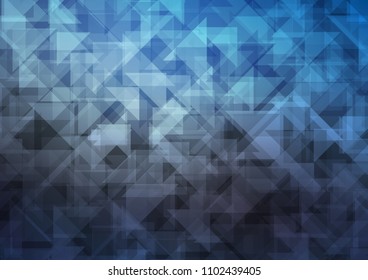 Dark BLUE vector hexagon mosaic triangle mosaic. Shining colored illustration in a Brand new style. The polygonal design can be used for your web site.