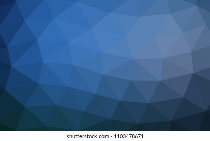 Dark BLUE vector hexagon mosaic triangle mosaic. Shining colored illustration in a Brand new style. The textured pattern can be used for background.