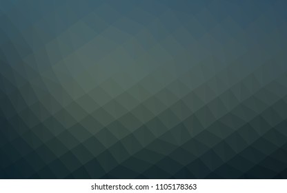 Dark BLUE vector hexagon mosaic cover. Triangular geometric sample with gradient.  A completely new template for your business design.