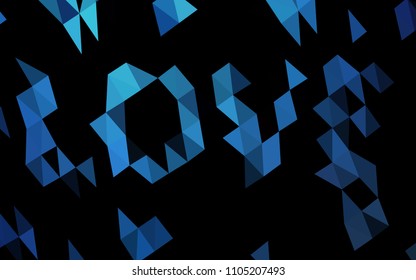 Dark BLUE vector hexagon mosaic template. An elegant bright illustration with gradient. A completely new design for your business.