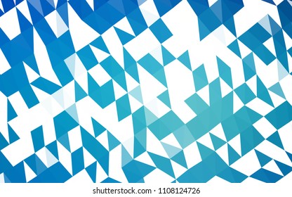 Dark BLUE vector hexagon mosaic cover. Creative illustration in halftone style with gradient. A completely new design for your business.