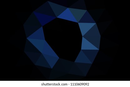 Dark BLUE vector hexagon mosaic triangle mosaic. Modern geometrical abstract illustration with gradient. A completely new design for your business.