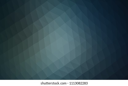 Dark BLUE vector hexagon mosaic cover. Shining illustration, which consist of triangles. The best triangular design for your business.