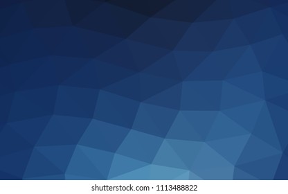 Dark BLUE vector hexagon mosaic triangle mosaic. A vague abstract illustration with gradient. The polygonal design can be used for your web site.