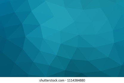 Dark BLUE vector hexagon mosaic triangle mosaic. Triangular geometric sample with gradient.  The completely new template can be used for your brand book.