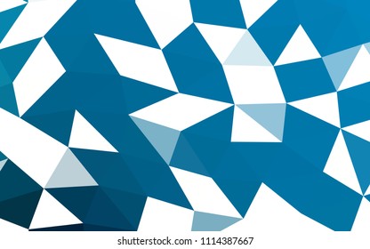 Dark BLUE vector hexagon mosaic triangle mosaic. A completely new color illustration in a vague style. A new texture for your design.