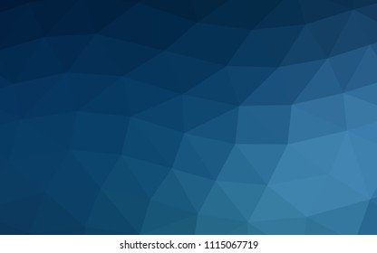 Dark BLUE vector hexagon mosaic triangle mosaic. Creative illustration in halftone style with gradient. Brand new style for your business design.