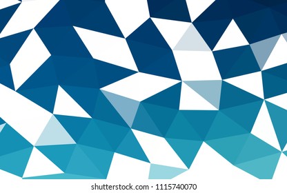 Dark BLUE vector hexagon mosaic triangle mosaic. Shining colored illustration in a Brand new style. A completely new design for your business.