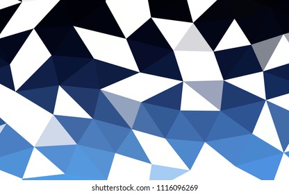 Dark BLUE vector hexagon mosaic triangle mosaic. Creative geometric illustration in Origami style with gradient. Triangular pattern for your business design.