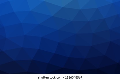Dark BLUE vector hexagon mosaic triangle mosaic. Glitter abstract illustration with an elegant design. A new texture for your design.