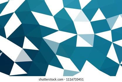 Dark BLUE vector hexagon mosaic triangle mosaic. Geometric illustration in Origami style with gradient.  The elegant pattern can be used as part of a brand book.
