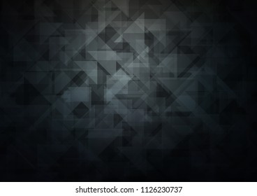 Dark BLUE vector hexagon mosaic triangle mosaic. Glitter abstract illustration with an elegant design. The elegant pattern can be used as part of a brand book.