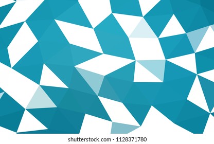 Dark BLUE vector hexagon mosaic triangle mosaic. Creative geometric illustration in Origami style with gradient. The polygonal design can be used for your web site.