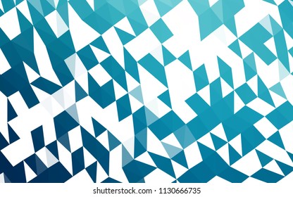 Dark BLUE vector hexagon mosaic template. Triangular geometric sample with gradient.  A completely new template for your business design.