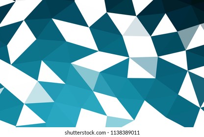 Dark BLUE vector hexagon mosaic triangle mosaic. Geometric illustration in Origami style with gradient.  The elegant pattern can be used as part of a brand book.