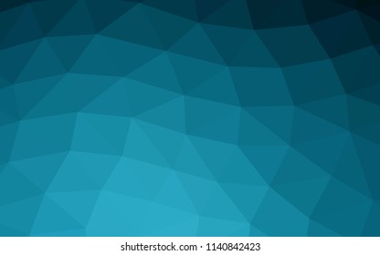Dark BLUE vector hexagon mosaic triangle mosaic. Geometric illustration in Origami style with gradient.  Brand new design for your business.