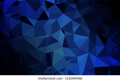 Dark BLUE vector hexagon mosaic template. Colorful illustration in abstract style with gradient. The textured pattern can be used for background.
