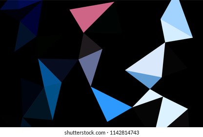 Dark BLUE vector hexagon mosaic texture. Shining illustration, which consist of triangles. A new texture for your design.