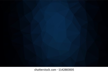 Dark BLUE vector hexagon mosaic cover. Shining illustration, which consist of triangles. A completely new template for your business design.