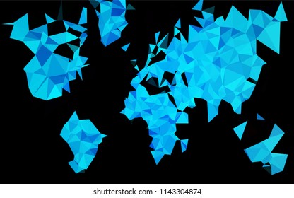 Dark BLUE vector hexagon mosaic texture. Shining illustration, which consist of triangles. Brand new style for your business design.