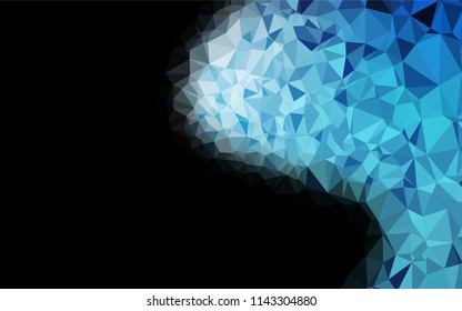 Dark BLUE vector hexagon mosaic texture. Brand new colored illustration in blurry style with gradient. The best triangular design for your business.