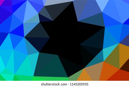 Dark BLUE vector hexagon mosaic cover. Brand new colored illustration in blurry style with gradient. The textured pattern can be used for background.