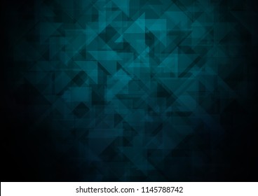 Dark BLUE vector hexagon mosaic triangle mosaic. Creative illustration in halftone style with gradient. A completely new design for your business.