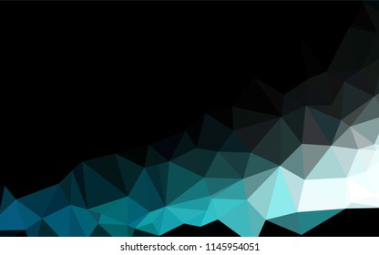Dark BLUE vector hexagon mosaic cover. Colorful illustration in abstract style with gradient. The polygonal design can be used for your web site.