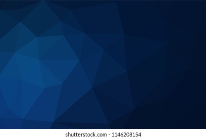 Dark BLUE vector hexagon mosaic template. A completely new color illustration in a vague style. The best triangular design for your business.