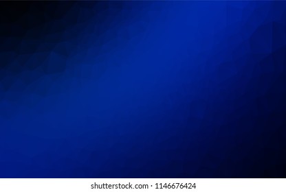 Dark BLUE vector hexagon mosaic template. A sample with polygonal shapes. The textured pattern can be used for background.