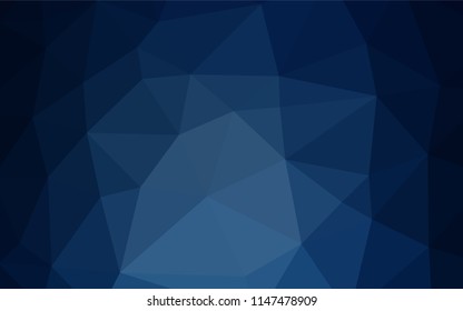 Dark BLUE vector hexagon mosaic cover. Creative illustration in halftone style with gradient. A completely new template for your business design.