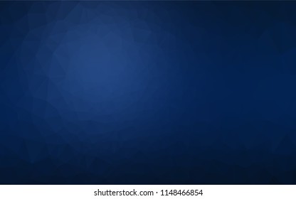 Dark BLUE vector hexagon mosaic cover. Creative illustration in halftone style with gradient. The textured pattern can be used for background.
