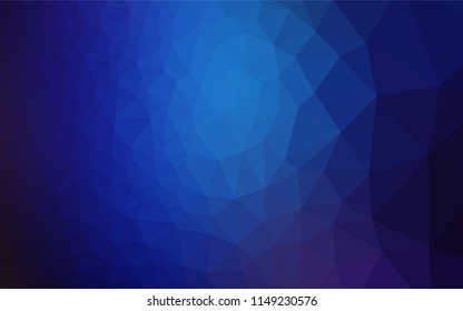 Dark BLUE vector hexagon mosaic cover. A sample with polygonal shapes. The textured pattern can be used for background.