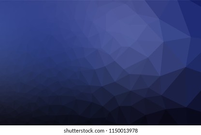 Dark BLUE vector hexagon mosaic template. Geometric illustration in Origami style with gradient.  Triangular pattern for your business design.