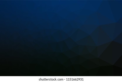 Dark BLUE vector hexagon mosaic cover. A completely new color illustration in a vague style. Brand new design for your business.