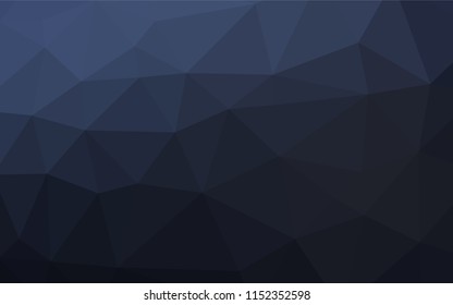 Dark BLUE vector hexagon mosaic template. Geometric illustration in Origami style with gradient.  The template can be used as a background for cell phones.