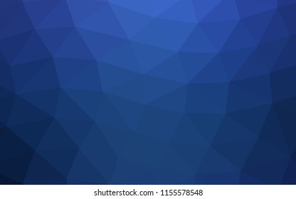 Dark BLUE vector hexagon mosaic triangle mosaic. A completely new color illustration in a vague style. The textured pattern can be used for background.