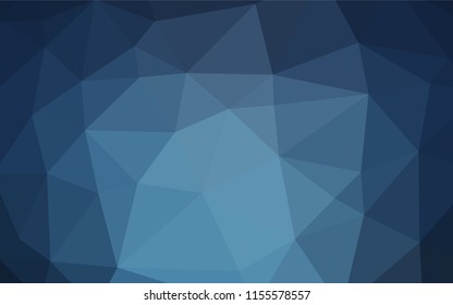 Dark BLUE vector hexagon mosaic cover. Creative illustration in halftone style with gradient. The textured pattern can be used for background.