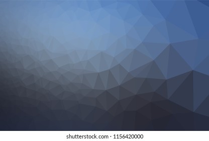 Dark BLUE vector hexagon mosaic cover. A sample with polygonal shapes. The best triangular design for your business.