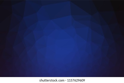 Dark BLUE vector hexagon mosaic cover. Glitter abstract illustration with an elegant design. The template can be used as a background for cell phones.