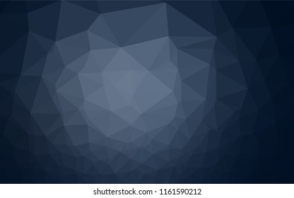 Dark BLUE vector hexagon mosaic cover. Glitter abstract illustration with an elegant design. Triangular pattern for your business design.