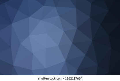 Dark BLUE vector hexagon mosaic cover. Shining illustration, which consist of triangles. The polygonal design can be used for your web site.