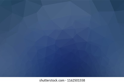 Dark BLUE vector hexagon mosaic texture. Triangular geometric sample with gradient.  A completely new design for your business.